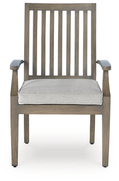 Rainier Ranch Brown/Beige Outdoor Arm Chair with Cushion (Set of 2) - Ornate Home
