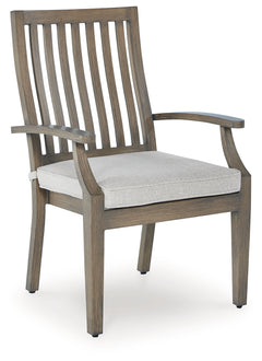 Rainier Ranch Brown/Beige Outdoor Arm Chair with Cushion (Set of 2) - Ornate Home