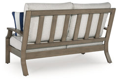 Rainier Ranch Brown/Beige Outdoor Loveseat with Cushion - Ornate Home