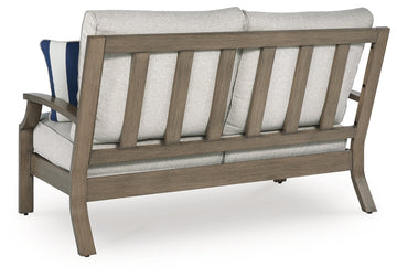 Rainier Ranch Brown/Beige Outdoor Loveseat with Cushion - Ornate Home