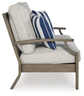 Rainier Ranch Brown/Beige Outdoor Loveseat with Cushion - Ornate Home