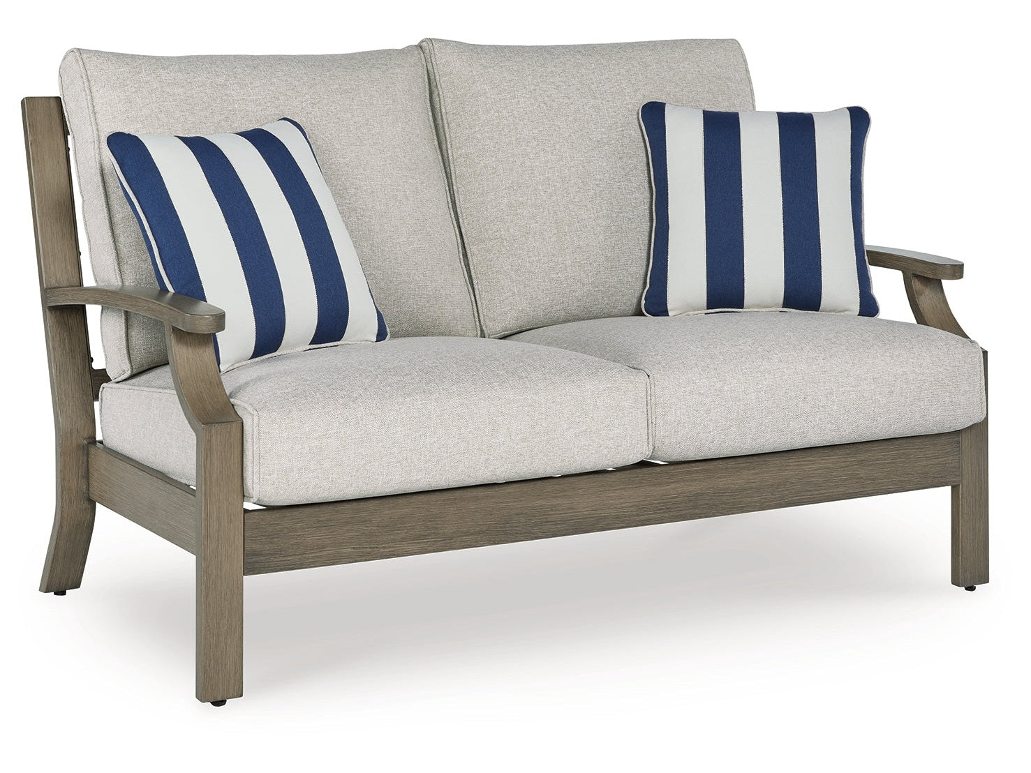 Rainier Ranch Brown/Beige Outdoor Loveseat with Cushion - Ornate Home