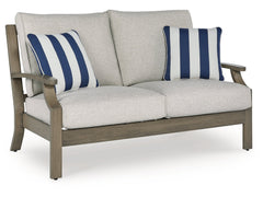 Rainier Ranch Brown/Beige Outdoor Loveseat with Cushion - Ornate Home