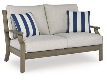 Rainier Ranch Brown/Beige Outdoor Loveseat with Cushion - Ornate Home