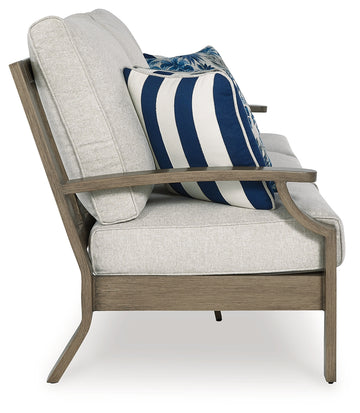 Rainier Ranch Brown/Beige Outdoor Sofa with Cushion - Ornate Home