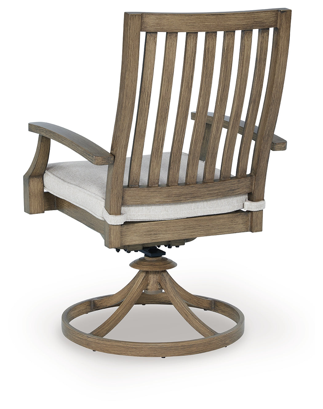 Rainier Ranch Brown/Beige Outdoor Swivel Chair with Cushion (Set of 2) - Ornate Home