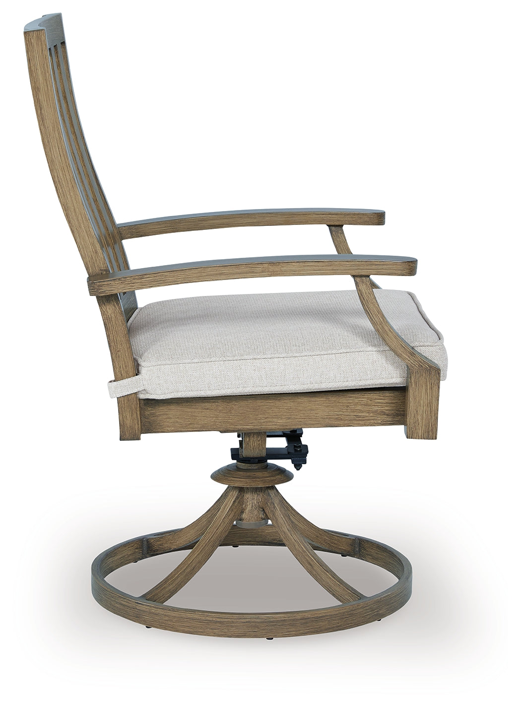 Rainier Ranch Brown/Beige Outdoor Swivel Chair with Cushion (Set of 2) - Ornate Home