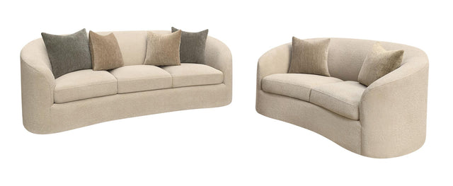 Rainn Camel 2-Piece Transitional Chenille Sofa And Loveseat Set - Ornate Home