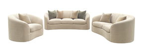 Rainn Camel 3-Piece Transitional Chenille Sofa Loveseat And Chair Set