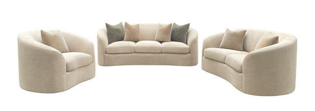 Rainn Camel 3-Piece Transitional Chenille Sofa Loveseat And Chair Set