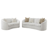 Rainn Latte 2-piece Boucle Upholstered Sloped Arm Sofa Set - Ornate Home