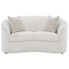 Rainn Latte 2-piece Boucle Upholstered Sloped Arm Sofa Set - Ornate Home