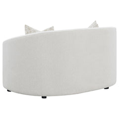 Rainn Latte 2-piece Boucle Upholstered Sloped Arm Sofa Set - Ornate Home