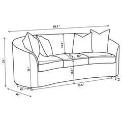Rainn Latte 2-piece Boucle Upholstered Sloped Arm Sofa Set - Ornate Home