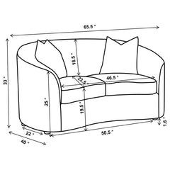 Rainn Latte 2-piece Boucle Upholstered Sloped Arm Sofa Set - Ornate Home