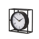 Raisa Black/Gold Metal Table Clock - Ornate Home
