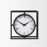 Raisa Black/Gold Metal Table Clock - Ornate Home