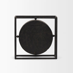 Raisa Black/Gold Metal Table Clock - Ornate Home