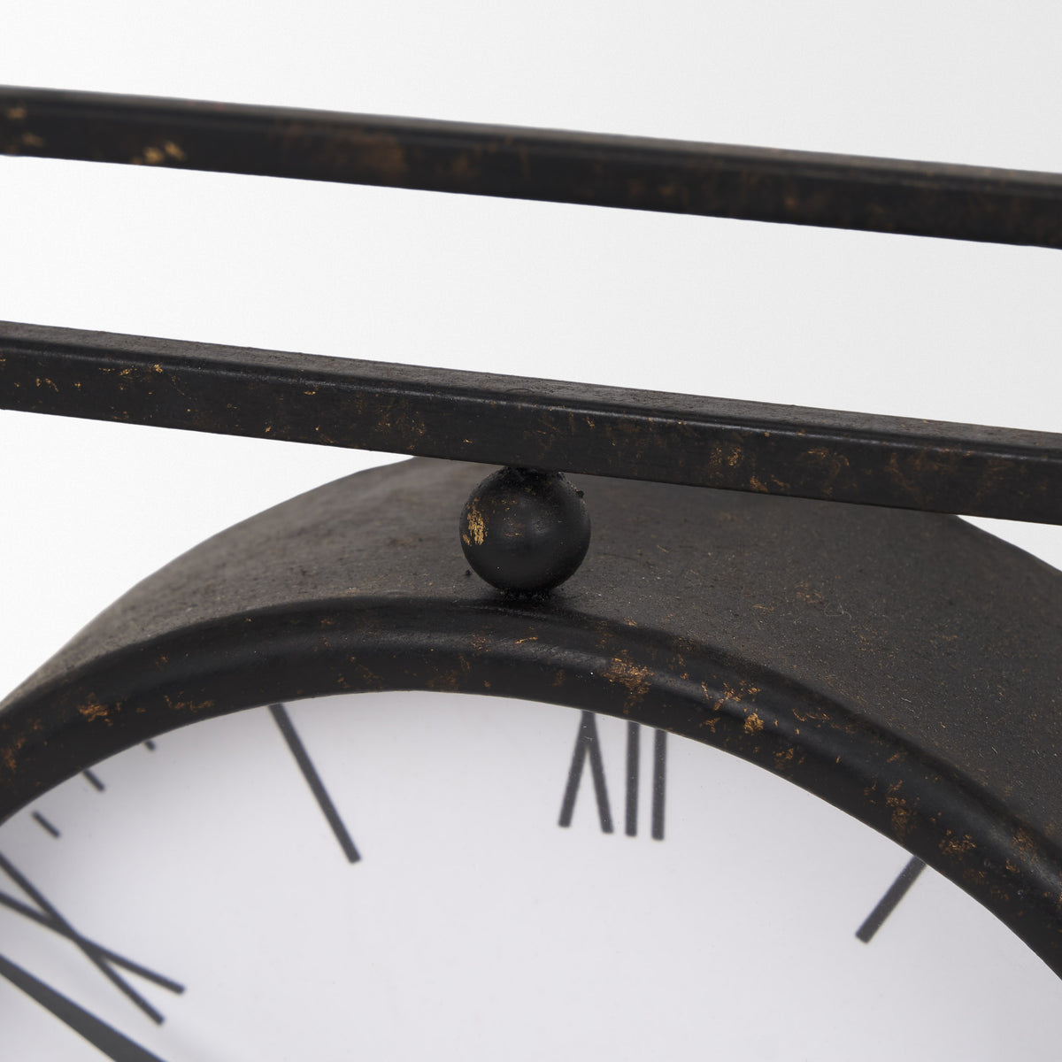 Raisa Black/Gold Metal Table Clock - Ornate Home