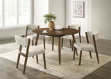 Raissa Walnut 5 Pc. Round Dining Table Set - Ornate Home