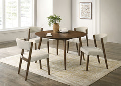 Raissa Walnut Round Dining Table - Ornate Home
