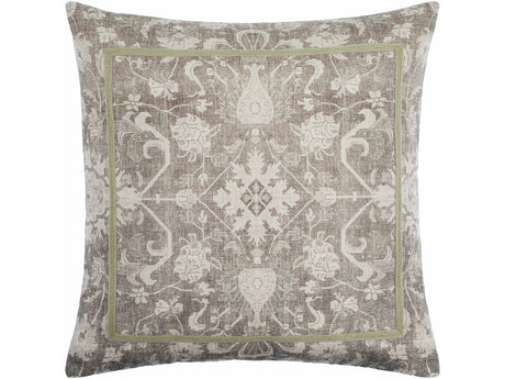 Raith Beige Ornamental Square Accent Pillow - Ornate Home