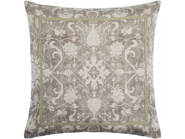 Raith Beige Ornamental Square Accent Pillow - Ornate Home