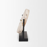 Raja Matte Black Metal with Wood Table Clock - Ornate Home