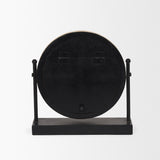 Raja Matte Black Metal with Wood Table Clock - Ornate Home