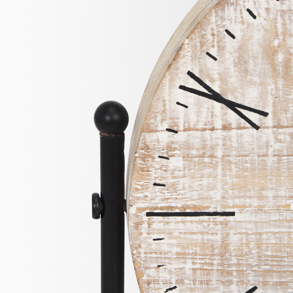 Raja Matte Black Metal with Wood Table Clock - Ornate Home