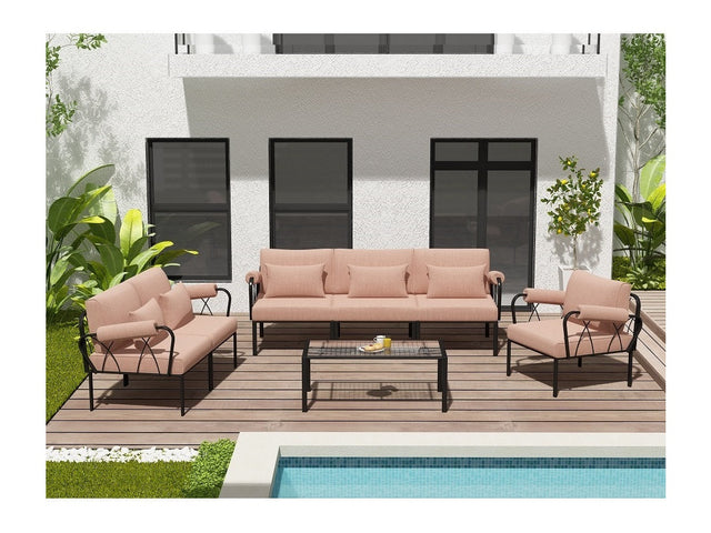 Rajni Pink Patio Armless Chair - Ornate Home