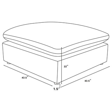 Raleigh Grey Boucle Modular Cloud Sectional 6-piece incl. Ottoman - Ornate Home
