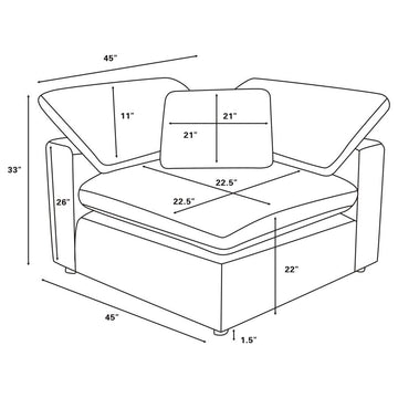 Raleigh Grey Boucle Modular Cloud Sectional 6-piece incl. Ottoman - Ornate Home