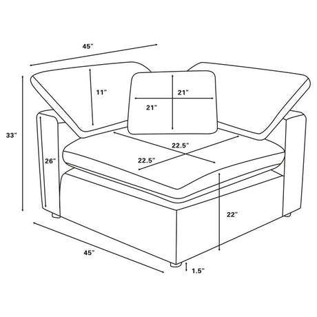 Raleigh Grey Boucle Modular Cloud Sectional Sofa Units - Create your own Style - Ornate Home
