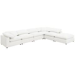Raleigh Ivory Boucle Modular Cloud Sectional 6-piece - Ornate Home