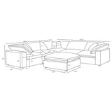 Raleigh Grey Boucle Modular Cloud Sectional 6-piece incl. Ottoman - Ornate Home