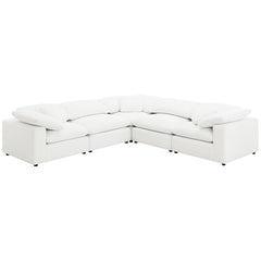 Raleigh Ivory Boucle Modular Cloud Sectional 6-piece incl. Ottoman - Ornate Home