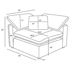 Raleigh Ivory Boucle Modular Cloud Sectional Sofa Units - Create your own Style - Ornate Home