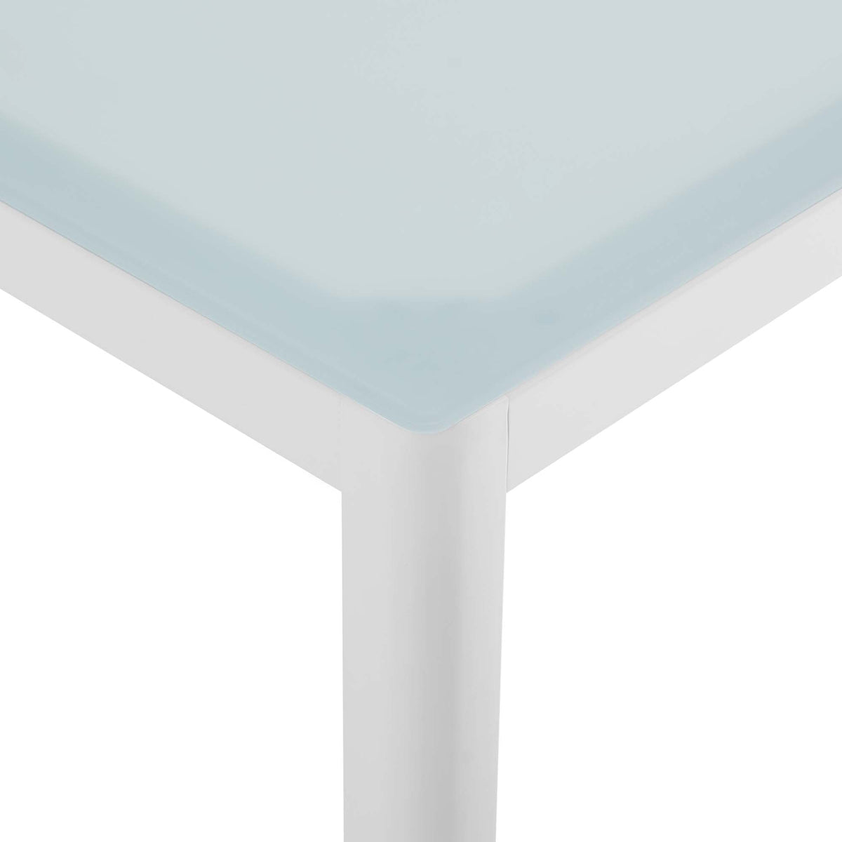 Raleigh White 59" Outdoor Patio Aluminum Dining Table - Ornate Home