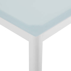 Raleigh White 59" Outdoor Patio Aluminum Dining Table - Ornate Home