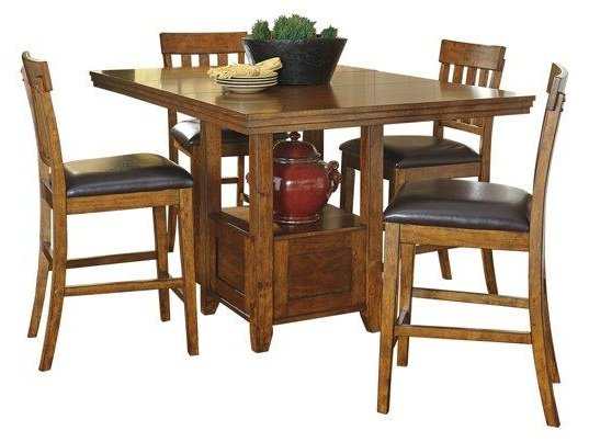 Ralene Medium Brown Counter Height Dining Room Set / 5pc (Online Special Price) - Ornate Home