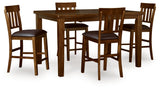 Ralene Medium Brown Counter Height Dining Table and 4 Barstools - Ornate Home
