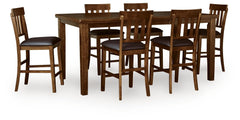 Ralene Medium Brown Counter Hight Dining Table and 6 Barstools - Ornate Home
