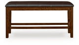 Ralene Medium Brown DBL Counter UPH Bench (1/CN) (Online Special Price) - Ornate Home