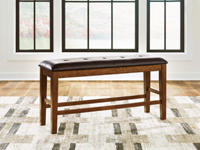 Ralene Medium Brown DBL Counter UPH Bench (1/CN) - Ornate Home
