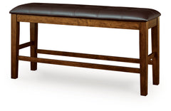 Ralene Medium Brown DBL Counter UPH Bench (1/CN) - Ornate Home