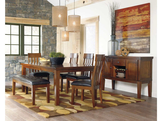 Ralene Medium Brown Dining Room Set with Server / 7pc (Online Special Price) - Ornate Home
