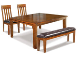Ralene Medium Brown Dining Table and 2 Chairs and Bench - Ornate Home
