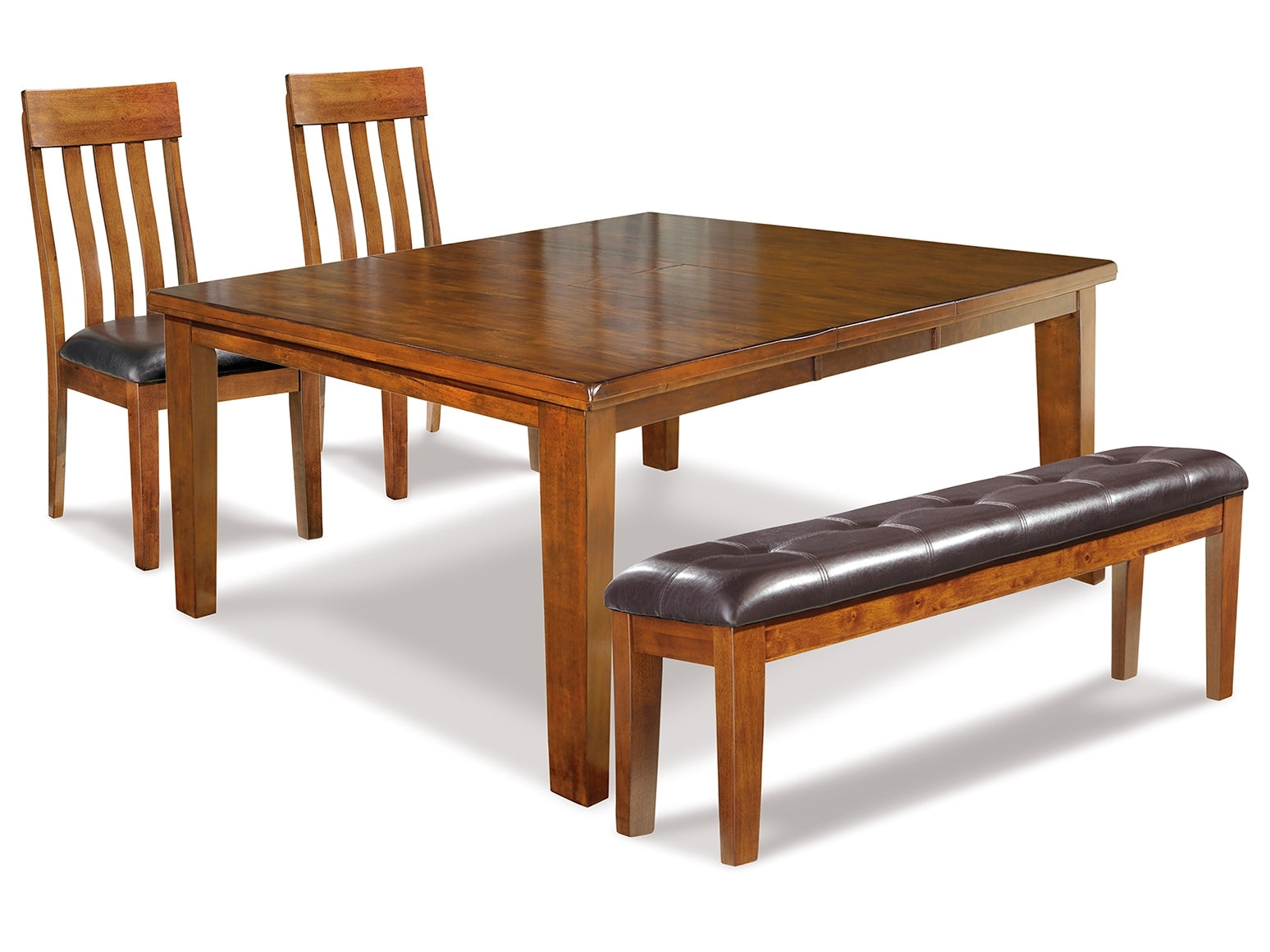 Ralene Medium Brown Dining Table and 2 Chairs and Bench - Ornate Home