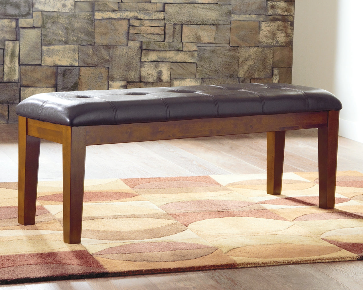 Ralene Medium Brown Dining Table and 6 Chairs and Bench (Online Special Price) - Ornate Home